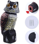 Owl Decoy 360 Rotate Head, Scarecrow Fake Owls Natural Enemy Realistic Owls to Scare Birds Away by GreenHaven Gardens