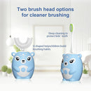 Kids Electric Toothbrushs U Shaped sonic Automatic Toothbrush with 4 Brush Heads, Six Cleaning Modes,Cartoon deer Modeling , full mouth toothbrush for baby by TinyTreasures Baby Boutique