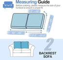 Large Backrest Cushion Covers Super Stretch Backrest Covers for 2 Cushion Couch Sofa, Couch Back Cushion Covers Featuring with Chenille Yarn (Softer Version, 2PC, Blue) by CozyNest Decor
