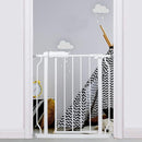 Narrow Baby Gate 24.02-29.13 Inch Wide Stairs Tension Pet Dog Gates Indoor for Doorways No Drilling Pressure Mounted Metal Pet Gates for Kids by TinyTreasures Baby Boutique