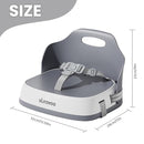 Baby Booster Seats, Toddler Booster Seat for Dining Table with Adjustable Straps, Portable Compact Portable Baby Chair for Dining and Travel (Grey) by TinyTreasures Baby Boutique