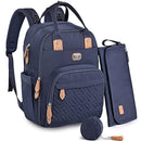Dikaslon Diaper Bag Backpack with Portable Changing Pad, Pacifier Case and Stroller Straps, Large Unisex Baby Bags for Boys Girls, Multipurpose Travel Back Pack Moms Dads, Navy Blue by TinyTreasures Baby Boutique