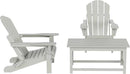 WO Home Furniture Adirondack Chairs Table Set of 3 PCS Outdoor Folding Chairs Coffee Table Weather/UV Resistant for Lawn, Garden, Bon Fire, Balcony (Sand) by GreenHaven Gardens