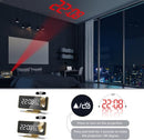 Projection Digital Alarm Clock for Bedrooms, Alarm Clock Radio on Ceiling, USB Charger Port, Temperature & Humidity Display, 7.3” Large Mirror LED Display,12/24H,Snooze,Dual Loud Clock- 4 Dimmer by TinyTreasures Baby Boutique