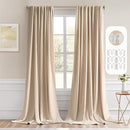 MIULEE Back Tab Beige Curtains 96 Inch Long 2 Panels Set for Living Room Bedroom, Cream Rod Pocket/Pinch Pleated Light Blocking Thermal Insulated Room Darkening Floor to Ceiling Blackout Drapes by TinyTreasures Baby Boutique