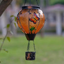 Starsoul Butterfly Hot Air Balloon Solar Lantern with Flickering Flame Light Glass Solar Powered Hot Air Balloon Lamp Waterproof Hanging Outdoor Solar Lantern for Yard Porch Backyard Decor by GreenHaven Gardens