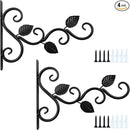 NSBELL Plants Hangers Outdoor Indoor Decor, Wall Hooks for Hanging Plant Bracket, Plant Hooks for Bird Feeder, Wind Chime, Lights, Lanterns (Black-2PCS) by GreenHaven Gardens