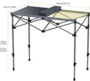 Camping Table Foldable, 2 Adjustable Height 34.2”, Large Roll Up Camping Table Support 264lbs with Storage Basket and Bag, Aluminum Outdoor Table, for Picnic Travel BBQ, 39.4” x 19.7”, Black by GreenHaven Gardens