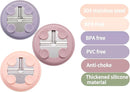 3Pack Stainless Steel Kids Plates, 8.1" Divided Toddler Plates with Removable Silicone Suction Sleeves for Baby Highchairs, Non Toxic BPA Free Non-Slip Unbreakable Snack Lunch Plate by TinyTreasures Baby Boutique