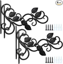 NSBELL 4PCS Plants Hangers Outdoor Indoor Decor, Wall Hooks for Hanging Plant Bracket, Plant Hooks for Bird Feeder, Wind Chime, Lights, Lanterns (Black-4PCS) by GreenHaven Gardens