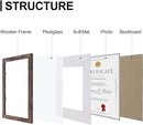 Vittanly 8.5x11 Picture Frames Set of 9, Shatter Resistant Plexiglass, Display 6x8 Pictures with Mat or 8.5x11 without Mat, Photo Frames for Wall or Tabletop, Engineered Wood, Brown by CozyNest Decor