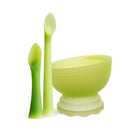 Olababy 3 Piece Parent Led and Baby Led Weaning First Feeding Set, Includes Training Spoon, Feeding Spoon and Steambowl by TinyTreasures Baby Boutique