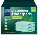 Inspire Washable Bed or Chair Pads | 3 Pack Waterproof Mattress Chucks Pad | Reusable Chux | for Adults Babies and Pets by TinyTreasures Baby Boutique