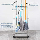 movable mop broom holder put wet mops floor standing cleaning tool rack stainless for schools, hospitals, factories, hotels, restaurant, etc. by CozyNest Decor