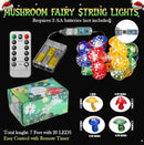 Mushroom String Lights Mushroom Lamp Fairy Décor-USB Plug in or Battery Operated 7ft 20 LED Decorative Fairy Lights-Mushroom String Lights for Bedroom Living Room Decor by GreenHaven Gardens