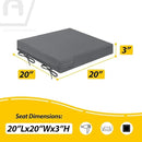 AAAAAcessories Outdoor Seat Cushions for Chairs, Waterproof, Fade-Resistant Patio Furniture Replacement Cushions, 20" x 20" x 3", Set of 2, Dark Gray by GreenHaven Gardens