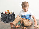 HIYAGON Rectangular Dinosaur Basket Empty Cute Storage Bin Organizer Box Dinosaur Room Decor for Books(Black Dinosaurs) by TinyTreasures Baby Boutique