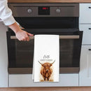Highland Cow Farmhouse Hand Towels for Bathroom Kitchen Decor | Waffle Weave Microfiber Dish Towel Set | Hello Sweet Cheeks Farmhouse Cow Decorative - A01 by CozyNest Decor
