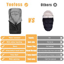 Yoofoss Winter Stroller Cover - Universal Toddler Footmuff, Water Resistant Coral Baby Stroller Bunting Sleeping Bag by TinyTreasures Baby Boutique
