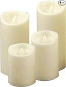 CANDLE CHOICE Waterproof Outdoor Battery Operated Flameless Candles with Auto Timer Flickering Plastic Resin Electric LED Pillar Lights for Lantern Patio Garden Wedding Party Decorations Pack of 4 by GreenHaven Gardens