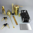14-Piece Cocktail Shaker Set Bartender Kit with Black Stand, Bar Tool Set for Drink Mixing Bartending Kit Bar Sets Accessories: 750ml(25oz) Shaker, Jigger, Muddler, Cocktail Recipes (Gold) by CozyNest Decor