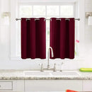 ChrisDowa Small Window Curtains for Kitchen and Bedroom - Grommet Short Thermal Insulated Room Darkening Curtains (2 Panels, Burgundy Red, 42 x 36 Inch) by CozyNest Decor