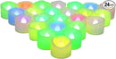 CANDLE CHOICE Color Changing Battery Operated Flameless Tea Lights Bright Flickering LED Tealight Votive Candles Wedding Party Table Centerpieces Halloween Christmas Decorations Batteries Incl 24 Pack by GreenHaven Gardens
