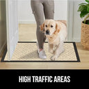GORILLA GRIP 100% Waterproof All-Season WeatherMax Doormat, 72x24, US Designed Natural Rubber, Stain and Fade Resistant, Low Profile Indoor Outdoor Door Mats, Easy Clean Patio Mat, Modern Latte by CozyNest Decor
