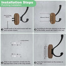 Wall Hooks for Hanging Coats - 4 Pack Coat Hooks Wall Mounted, Wood Coat Hooks for Wall, Bussdis Single Metal Hooks for Hanging Hats, Keys, Towel, Robe, Purse, Jackets, Decorative Livingroom, Bathroom by CozyNest Decor