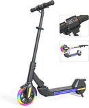 Electric Scooter for Kids Ages 6-12， Max Speed 6.5MPH, max Range 6Miles， with Acceleration Throttle and Electronic Brake， Foldable and Height Adjustable Kids Electric Scooter by TinyTreasures Baby Boutique