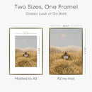 Homeforia A2 Picture Frame Bronze, High End Metal 16.5 x 23.4 inch Poster Frames with Mat 11.7 by 16.5 Photo, A2 Size Brass Frames Matted to A3 Print, 16.5x23.4 Hanging Frame, Tempered Glass, Set of 1 by CozyNest Decor