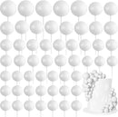 75 Pieces White Cake Balls Topper Decorations Foam Cupcake Topper Mini Balloon Cake Topper Picks for Cake Deco Birthday Party Wedding by TinyTreasures Baby Boutique