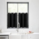 ChrisDowa Small Window Curtains for Kitchen and Bedroom - Grommet Short Thermal Insulated Room Darkening Curtains (2 Panels, Black, 34 x 36 Inch) by CozyNest Decor