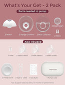 Momcozy M5 Hands-Free Wearable Breast Pump, Double-Sealed Flange for Baby-Like Comfort, 3 Modes & 9 Suction Levels, Portable Electric Pump – 24mm, 2-Pack Lilac by TinyTreasures Baby Boutique