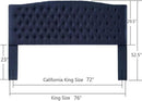 24KF Upholstered Tufted Button Linen Fabric Headboard,Comfortable Fashional Headboard King/CA King Size,Navy Blue by CozyNest Decor