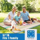 G GOOD GAIN Picnic Blanket Waterproof & Sand Proof,Beach Blanket Portable with Carry Strap, XL Large Foldable Picnic Rug Machine Washable for Camping Party,Wet Grass,Kids Playground.(Pineapple Yellow) by TinyTreasures Baby Boutique