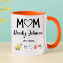 Customized Year & Name New Mom/Mother/Mama White Tea Cup 11 15Oz, Mom EST 2026 Coffee Mug, Personalized Accent Ceramic Cup Gift For First Time Mommy or Wife From Family Husband on Birthday Holiday by TinyTreasures Baby Boutique