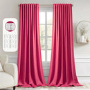 MIULEE Hot Pink Back Tab Blackout Curtains 102 Inch Long 2 Panels Set for Bedroom, Rod Pocket/Pinch Pleated Thermal Insulated Living Room Darkening Light Blocking Floor to Ceiling Drapes by TinyTreasures Baby Boutique