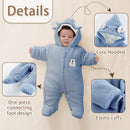 XIFAMNIY Newborn Fleece Footie Jumpsuit Hooded Warm Thicken Winter Outwear Snowsuit for Baby Girls and Boys by TinyTreasures Baby Boutique