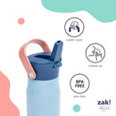 Zak Designs Harmony Hello Kitty 20oz Water Bottle for Travel or At Home, Recycled Stainless Steel is Leak-Proof When Closed and Vacuum Insulated with Straw Lid and Carry Handle by TinyTreasures Baby Boutique