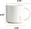 COLLECTIVE HOME - Monogram Ceramic Mugs, 15 oz Golden Initial Coffee Cups, Elegant Alphabet Tea Mugs, Elegant Personalized Mug with Gift Box, Luxurious Cups for Office and Home (l) by CozyNest Decor