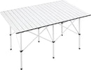 EVER ADVANCED Camping Table, Fold up Lightweight, 4-6 Person Portable Roll up Aluminum Table with Carry Bag for Outdoor, White by GreenHaven Gardens