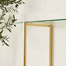 Glass Console Table for Living Room, Foyer & Entrance, 2-Tiers Mid-Century Modern Sofa Table with Clear Glass Top, White Marble Finish Wood Shelf and Gold Finish Frame by CozyNest Decor