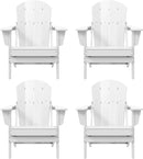 Westin Outdoors Laguna WO Home Furniture Adirondack Chair 4 PC Set Classic Outdoor Patio Folding Chair for Bon Fire Pit Lawn Backyard Beach Plastic Weather-Resistant (White) by GreenHaven Gardens