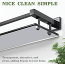 Alise Glass Shelves for Bathroom Wall, Tempered Glass Bathroom Shelf Wall Mounted, Modern Space Saving Floating Shelves 12 inch, Matte Black by CozyNest Decor