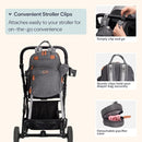 BabbleRoo Extra Large Diaper Bag Backpack, Expandable Baby Bag with Up to 50% More Capacity - Travel Essentials Baby Bag Tote with Changing Pad, Stroller Straps & Pacifier Case - Unisex, Dark Gray by TinyTreasures Baby Boutique