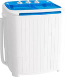 Greenvelly Portable Washing Machine, 16 Lbs Compact Mini Washer and Dryer Combo, Semi-automatic Twin Tub Washer with Drain Pump for Dorms, Apartments, RVs (Blue) by CozyNest Decor