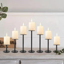 Set of 7 Metal Black Candle Holders, Assemblable Pillar and Taper Candlesticks, Halloween Fall Thanksgiving Day Dining Table Centerpieces Decor, Mantle Fireplace Candle Sticks Decorations by CozyNest Decor