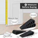 JQK Rubber Door Stopper Wedge, Black 3 Pack Soft TPR Premium Door Stops for Bottom of Heavy Duty Door on Tile, Concrete, Carpet, Wooden Floor, DSB61-BK-P3 by TinyTreasures Baby Boutique