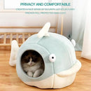 Lcybem Cat Beds for Indoor Cats - Cat Bed Cave with Removable Washable Cushioned Pillow, Calming Cozy Soft Cat Cave, Cute Friendly Dolphin Cat Houses for Indoor Cats No Deformation Pet Bed, L by CozyNest Decor